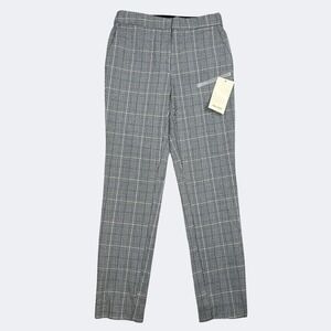 Zara Basic Pants Womens Small Gray Plaid Jogger Waist Slim Stretch Work Office